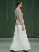 Women's Premium Old Money Style Cotton-linen Blend Vest And Tencel Blend Skirt Set ZMZ0278B1K