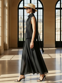 Women's High-end Old-money Style Lyocell Blend Sleeveless Top And Elastic Waist Skirt Set ZMZ2576B5K