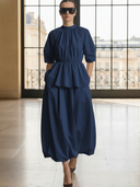 Women's High-End Old Money Style Pure Cotton Short-Sleeve T-Shirt And Elastic Waist Skirt Set ZMZ1401B3K