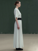 Women's Minimalist Commuter Style Silk-cotton Blend Elastic Waist Maxi Dress ZMZ0211B4K