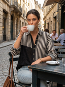 Women's Vintage Casual Cotton-Linen Vertical-Stripe Long-Sleeve Shirt ZMZ0262G1ZYY