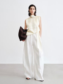 Women's Premium Minimalist Lyocell Blend Tank Top And Cotton Pants Set ZMZ2650A8K