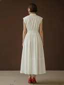 Women's High-end Old-money Style Pure Cotton Sleeveless Slim-fit Maxi Dress ZMZ1484B1K