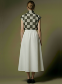 Women's Premium Old Money Style Tencel Blend Shirt And Cotton Skirt Set ZMZ2816A6K