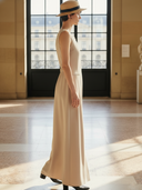 Women's Minimalist Commuter Cotton Blend Sleeveless Maxi Dress ZMZ1077B4K