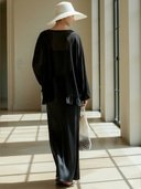 Women's High-end Vintage-style Ramie Top And Lyoise Blend Camisole Dress Set ZMZ2892B5K