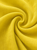 Women's Vacation-Style Flowy Lemon Yellow Cotton-Linen Oversized Shirt Dress ZMZ0350G9SWL