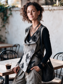 Women's Vintage Floral Print Three-button Vest ZMZ2168H3SWL