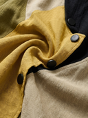 Women's Classic Autumn Color-Block Cotton-Linen Long-Sleeve Shirt ZMZ1899H4SWL