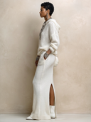 Women's Classic White Knitted Sweatshirt And Skirt Two-Piece Set ZMZ0791H2SWL