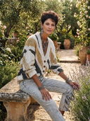 Women's Fashionable Color-Block Long-Sleeve Knit Cardigan ZMZ0350H2SWL