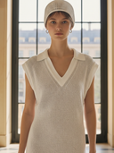 Women's French-style Elegant Knitted Sleeveless Maxi Dress ZMZ0459B0K