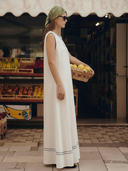 Women's Italian-style Romantic Pure Cotton Embroidered Maxi Dress ZMZ0254B9K