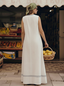 Women's Italian-style Romantic Pure Cotton Embroidered Maxi Dress ZMZ0254B9K