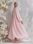 Women's Solid-Color Puff-Sleeve Flowy Maxi Dress ZMZ0952G6XT