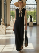 Women's High-end Old-money Style Knitted Sleeveless Maxi Dress ZMZ1170B2K