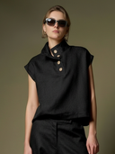 Women's Premium Minimalist Herringbone Linen T-shirt And Trousers Set ZMZ2746A9K