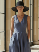 Women's Fashionable And Elegant Pure Cotton Sleeveless Slim-fit Maxi Dress ZMZ1260B2K