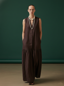 Women's Premium Minimalist Pure Cotton Sleeveless Loose-fitting Maxi Dress ZMZ0354B4K