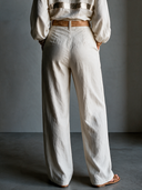 Women's Vintage Casual Cotton-Linen Button-Front Trousers ZMZ2686H0ZJY
