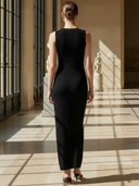 Women's High-End Elegant Knitted Slim Fit Sleeveless Maxi Dress ZMZ2796B4K