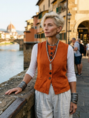 Women's Casual Vintage Cotton-Linen Single-Breasted Vest ZMZ1658F0ZYY