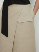 Women's Commuter Style Cotton And Linen Blend Skirt ZMZ1789A0K