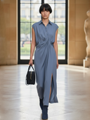 Women's High-end Old-money Style Lyocell Blend Sleeveless Slim-fit Maxi Dress ZMZ1405B9K