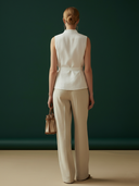 Women's Premium Minimalist Cotton And Linen Blend Vest And Trousers Set ZMZ2924A6K