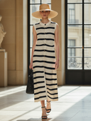 Women's Italian-style Romantic Knitted Sleeveless Maxi Dress ZMZ0542B7K