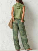 Women's Vintage-Inspired Casual Chic Sleeveless Top And Plaid Trousers Set ZMZ0756E6ZJY