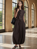 Women's Premium Vintage Tencel Blend T-shirt And Skirt Set ZMZ2716A1K