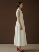 Women's High-end Old-money Style Pure Cotton Sleeveless Slim-fit Maxi Dress ZMZ1484B1K