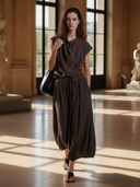 Women's Premium Vintage Tencel Blend T-shirt And Skirt Set ZMZ2716A1K