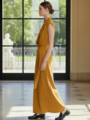 Women's High-end Old-money Style Lyocell Blend Sleeveless Slim-fit Maxi Dress ZMZ1445B3K