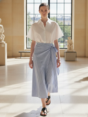 Women's Casual Cotton Blend Striped Skirt ZMZ1773A1K