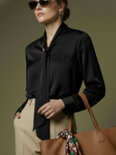 Women's Premium Old Money Style Tencel Blend Shirt And Cotton Trousers Set ZMZ2832A5K