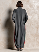 Women's Casual Color-Block High-Neck Stretch Maxi Dress ZMZ2787H5XT