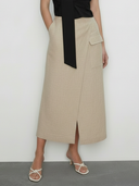 Women's Commuter Style Cotton And Linen Blend Skirt ZMZ1789A0K