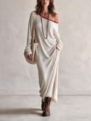 Women's Stylish Long-sleeve One-shoulder Knit Dress ZMZ0196I8SWL