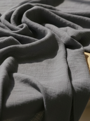 Women's Minimalist Embroidered Cotton-linen Blend V-neck Short-sleeved Maxi Dress ZMZ1416B3K