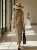 Women's Premium Old Money Style Knitted Vest And Skirt Set ZMZ0660B2K