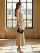 Women's Commuter Style Cotton Blend Sleeveless Maxi Dress ZMZ2633A4K