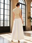 Women's Old Money Style Commuter Belted T-shirt And Skirt Set ZMZ2663B4U