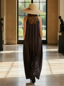 Women's Minimalist Old Money Style Cupro Blend Sleeveless Maxi Dress ZMZ1260B0K