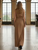 Women's Old-fashioned Lyocell Sleeveless V-neck Maxi Dress ZMZ1245B2K