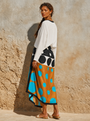 Women's Solid Color Top And Polka Dot Wrap Skirt Two-Piece Set ZMZ2730G2XT
