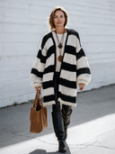 Women's Classic Color-Block Striped Open-Front Knit Cardigan ZMZ3028I8SWL