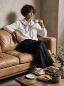 Women's Cotton Simple Sailor Collar Shirt ZMZ1928H6XT