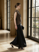 Women's Premium Old Money Style Knitted Tank Top And Tencel Blend Dress Set ZMZ0409B1K